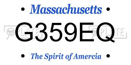 G359EQ Massachusetts License Plate