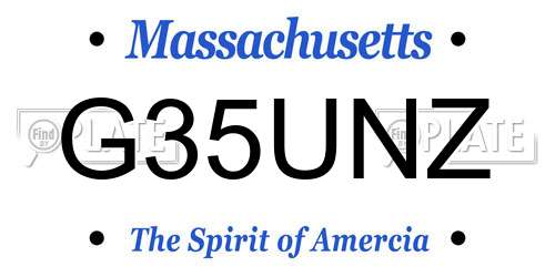 G35UNZ Massachusetts License Plate