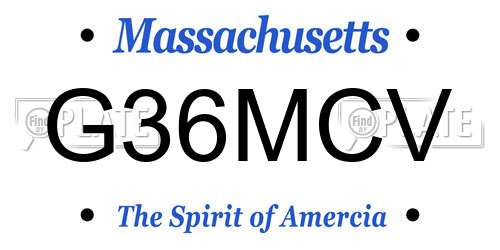G36MCV Massachusetts License Plate