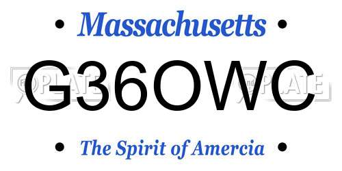 G36OWC Massachusetts License Plate