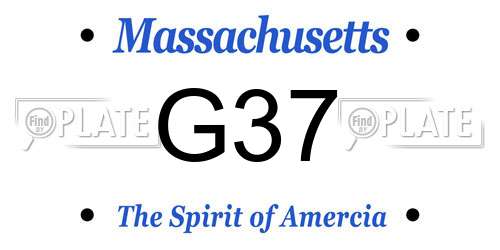 G37 Massachusetts License Plate