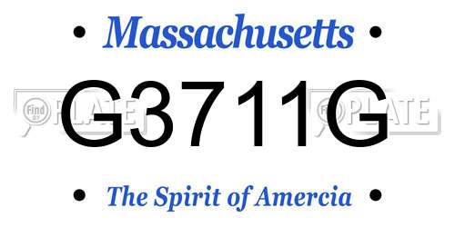 G3711G Massachusetts License Plate