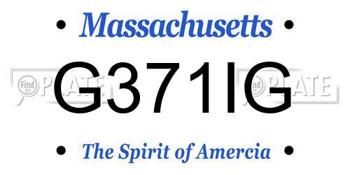 G371IG Massachusetts License Plate