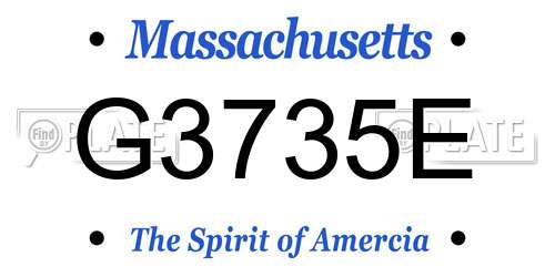 G3735E Massachusetts License Plate