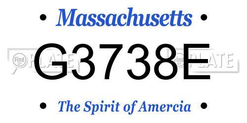 G3738E Massachusetts License Plate