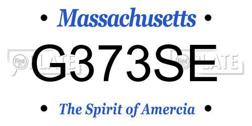 G373SE Massachusetts License Plate