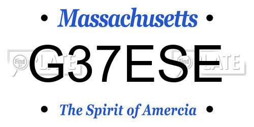 G37ESE Massachusetts License Plate