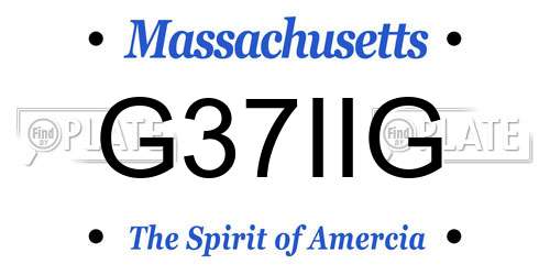 G37IIG Massachusetts License Plate
