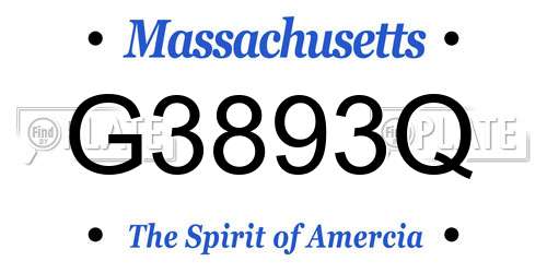 G3893Q Massachusetts License Plate