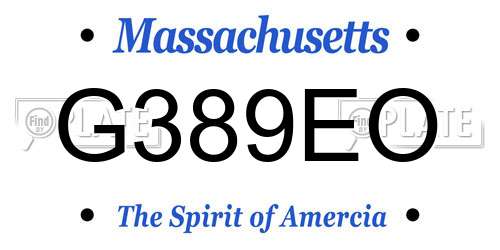 G389EO Massachusetts License Plate