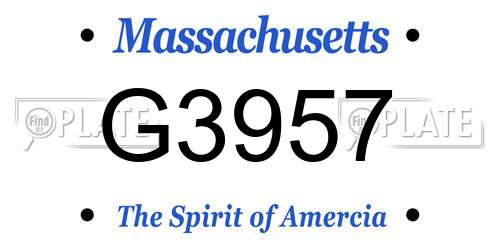 G3957 Massachusetts License Plate