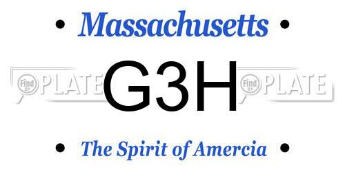 G3H Massachusetts License Plate