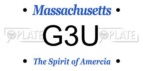 G3U Massachusetts License Plate