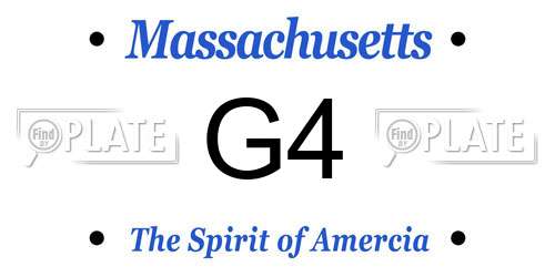 G4 Massachusetts License Plate