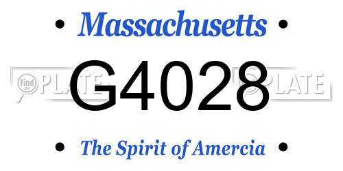 G4028 Massachusetts License Plate