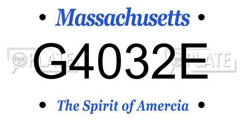 G4032E Massachusetts License Plate