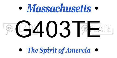 G403TE Massachusetts License Plate