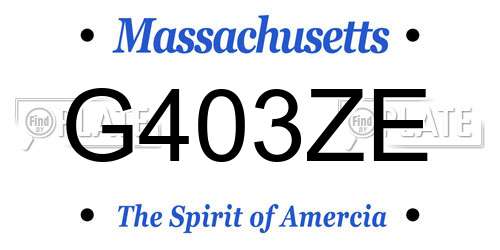 G403ZE Massachusetts License Plate