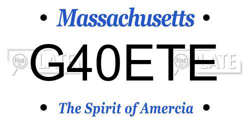 G40ETE Massachusetts License Plate