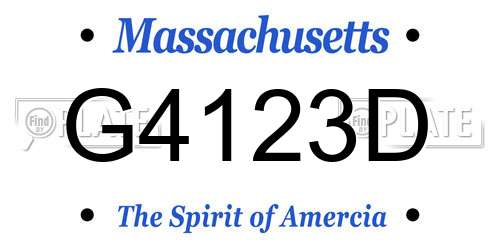 G4123D Massachusetts License Plate