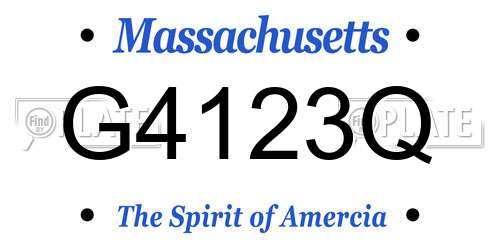 G4123Q Massachusetts License Plate
