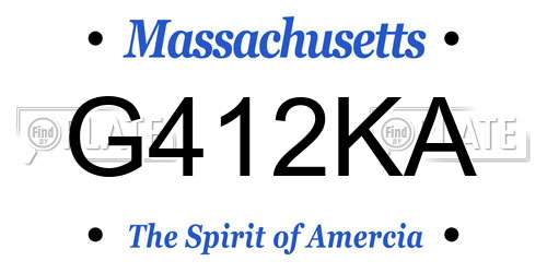 G412KA Massachusetts License Plate
