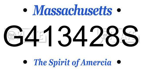G413428S Massachusetts License Plate