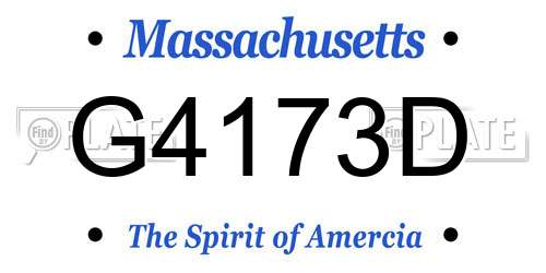 G4173D Massachusetts License Plate