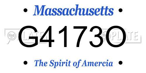 G4173O Massachusetts License Plate