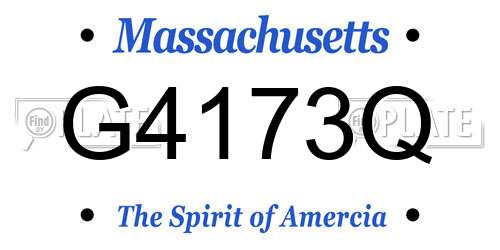 G4173Q Massachusetts License Plate