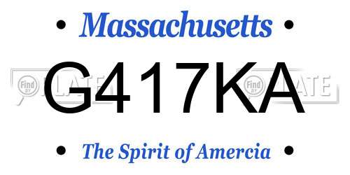 G417KA Massachusetts License Plate