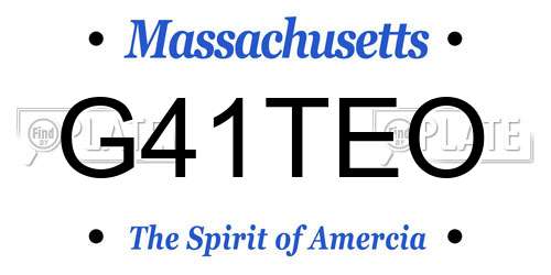 G41TEO Massachusetts License Plate