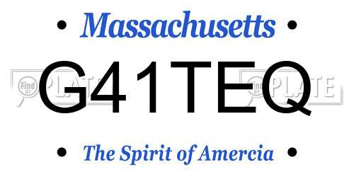 G41TEQ Massachusetts License Plate