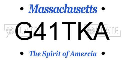 G41TKA Massachusetts License Plate
