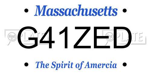 G41ZED Massachusetts License Plate