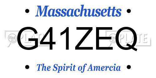 G41ZEQ Massachusetts License Plate