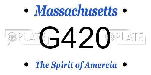 G420 Massachusetts License Plate