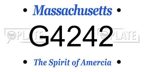 G4242 Massachusetts License Plate