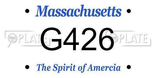 G426 Massachusetts License Plate