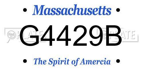 G4429B Massachusetts License Plate
