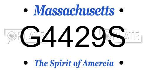 G4429S Massachusetts License Plate