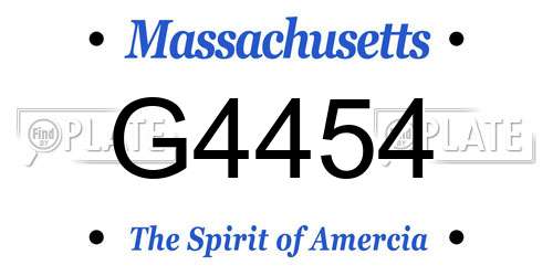 G4454 Massachusetts License Plate