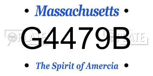 G4479B Massachusetts License Plate