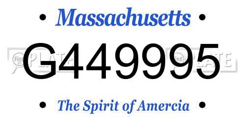 G449995 Massachusetts License Plate