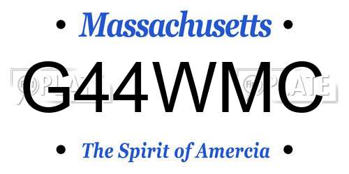 G44WMC Massachusetts License Plate