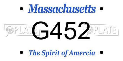 G452 Massachusetts License Plate