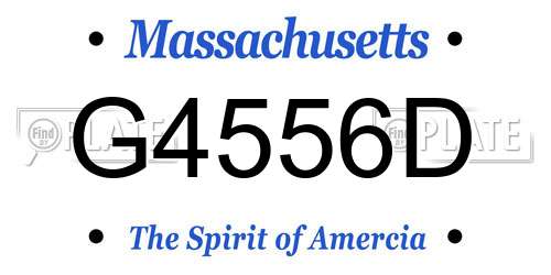 G4556D Massachusetts License Plate