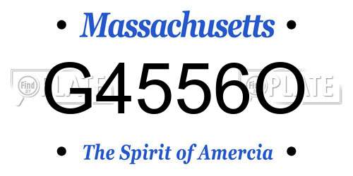 G4556O Massachusetts License Plate