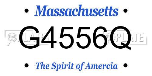 G4556Q Massachusetts License Plate