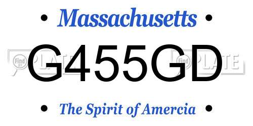 G455GD Massachusetts License Plate